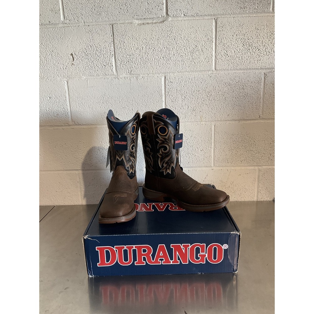 Durango Rebel InsulKul Western Boot Mens 11.5 Tobacco Leaf Black Square Toe